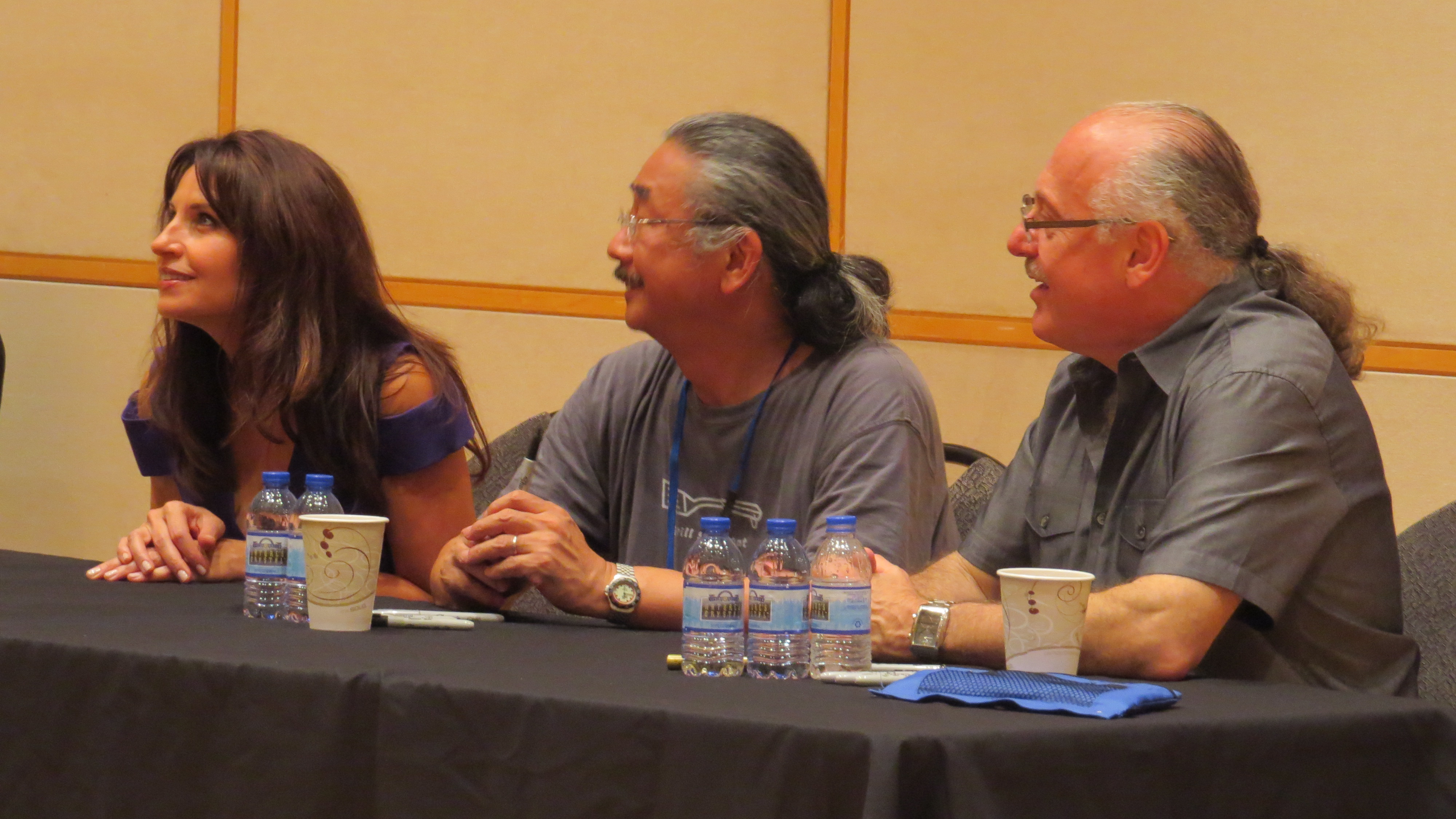 Nobuo Uematsu, Arnie Roth and Susan Calloway Signing for Fans