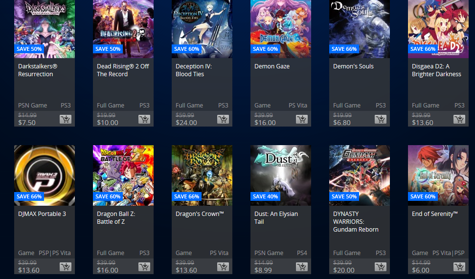 Golden Week PSN Prices