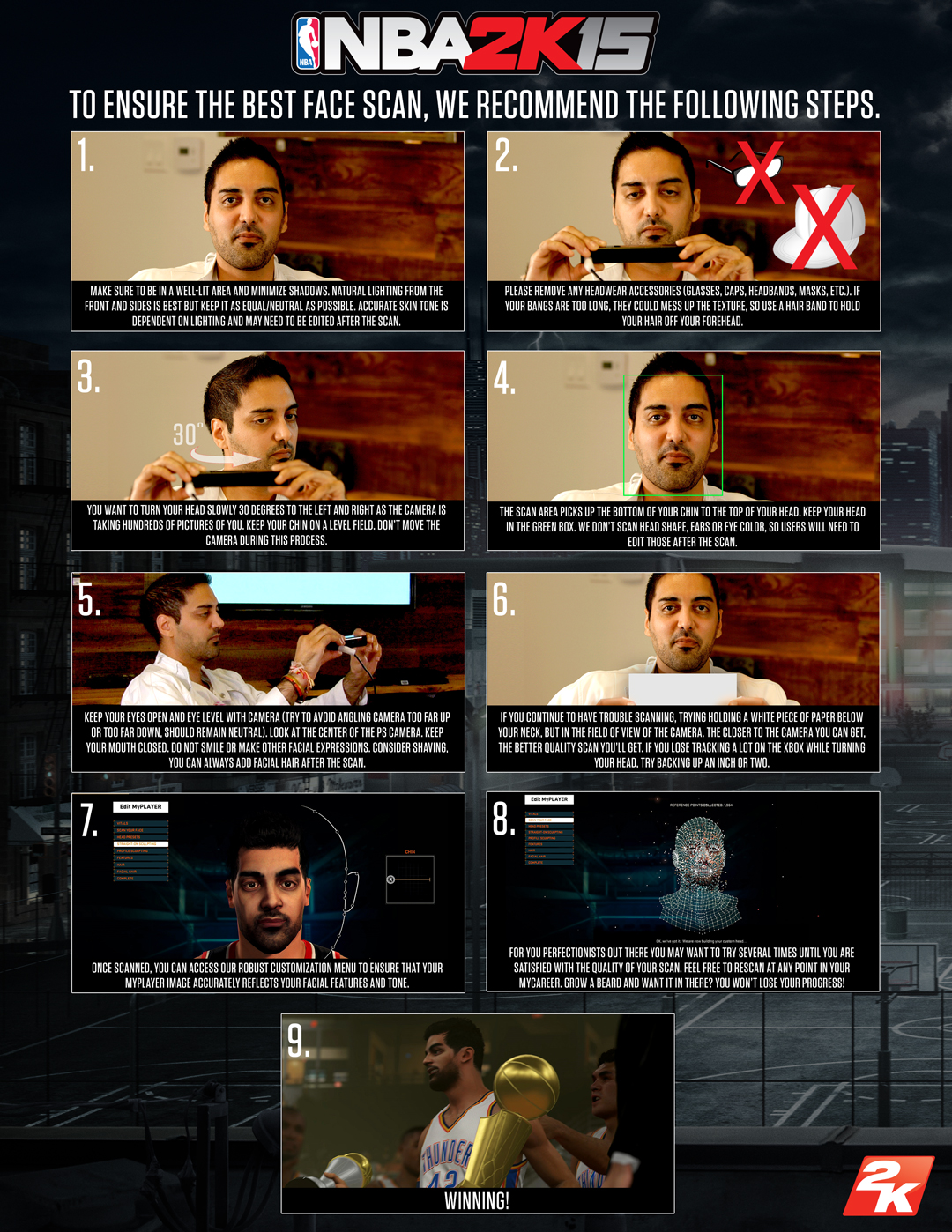 NBA 2K15 Face scan guide