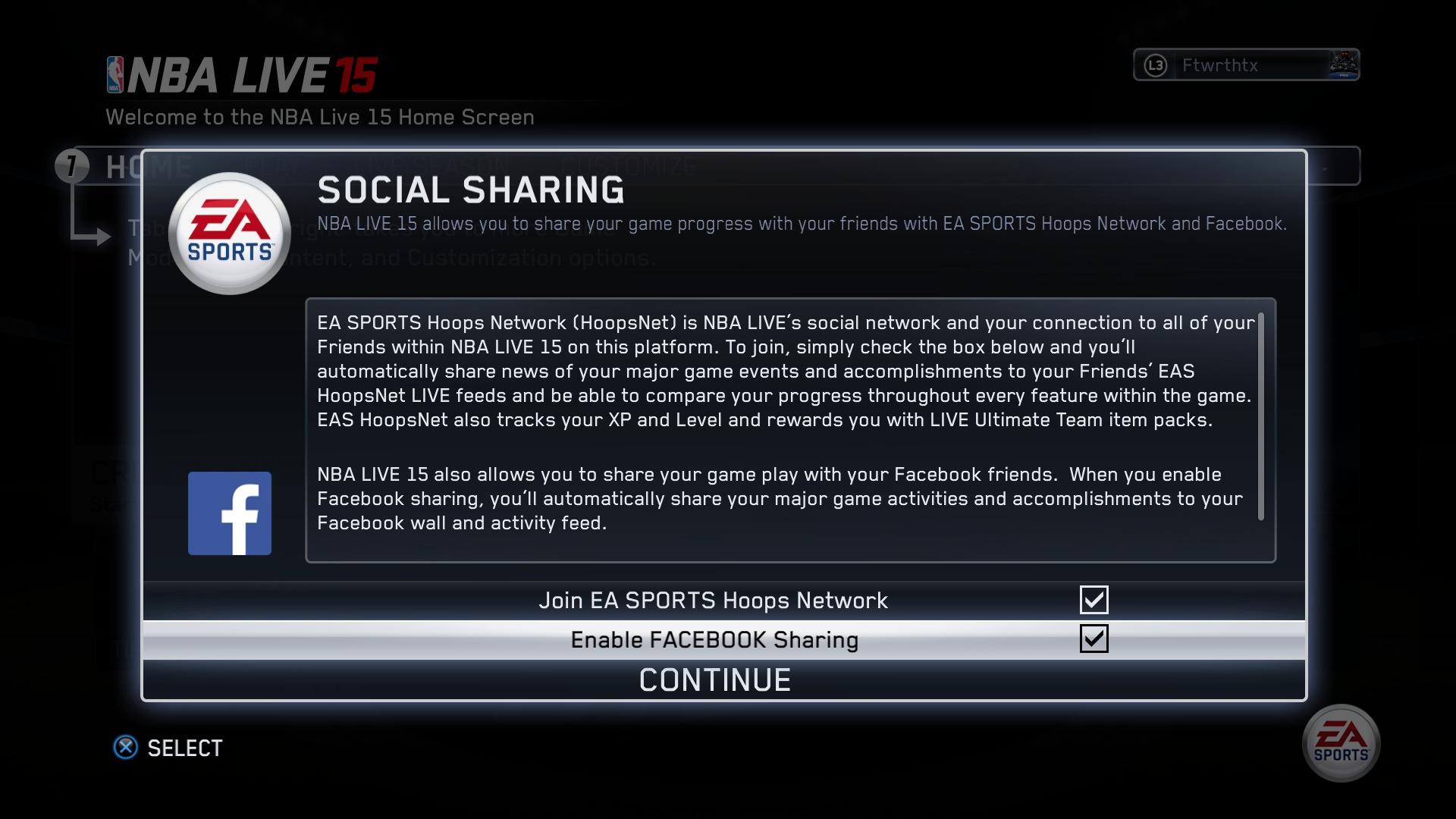 NBA LIVE 15 Social Sharing