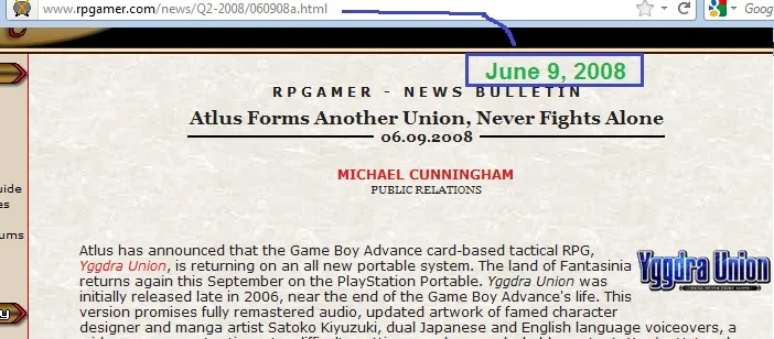 Yggdra Union on PSP!