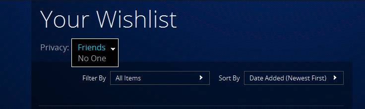 PlayStation Store Wishlist 