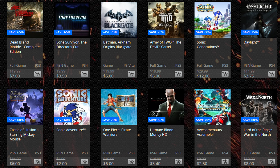 PSN Flash Sale April 2015