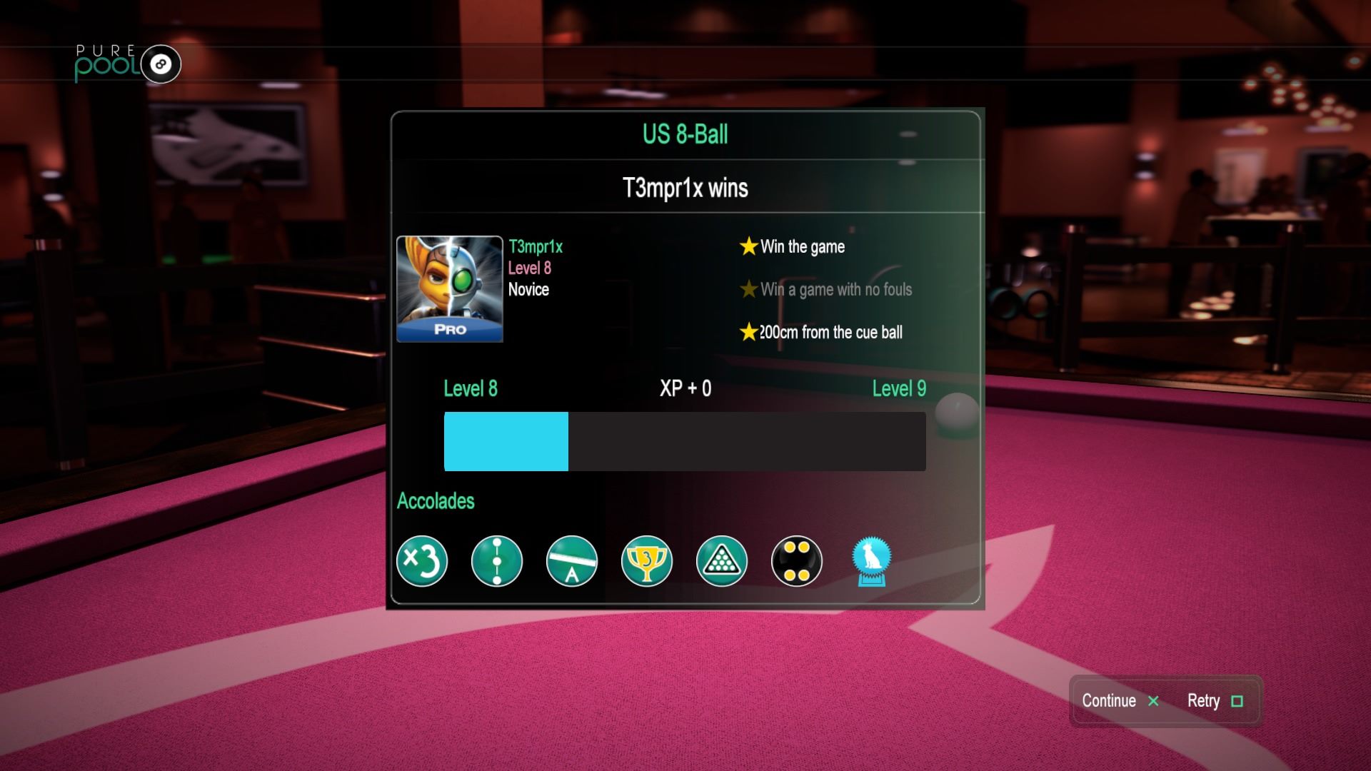 Pure Pool After Game Accolades