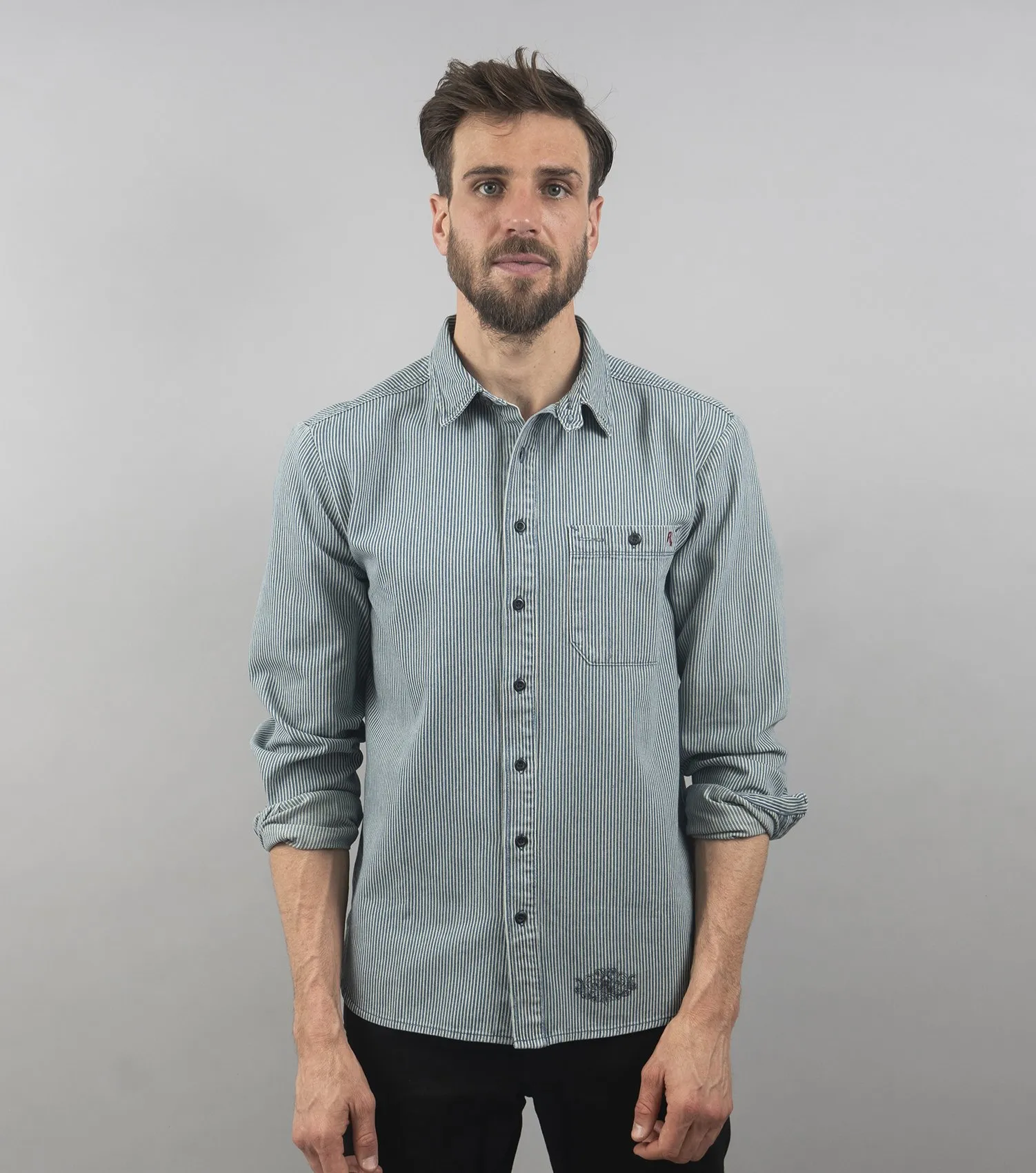Railroad Shirt (Navy Stripe)