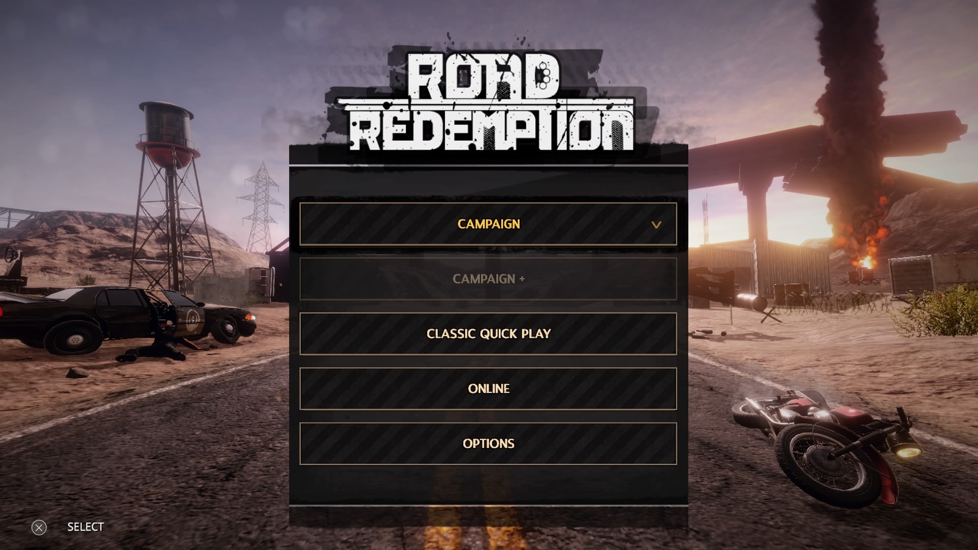 Road Redemption Main Menu