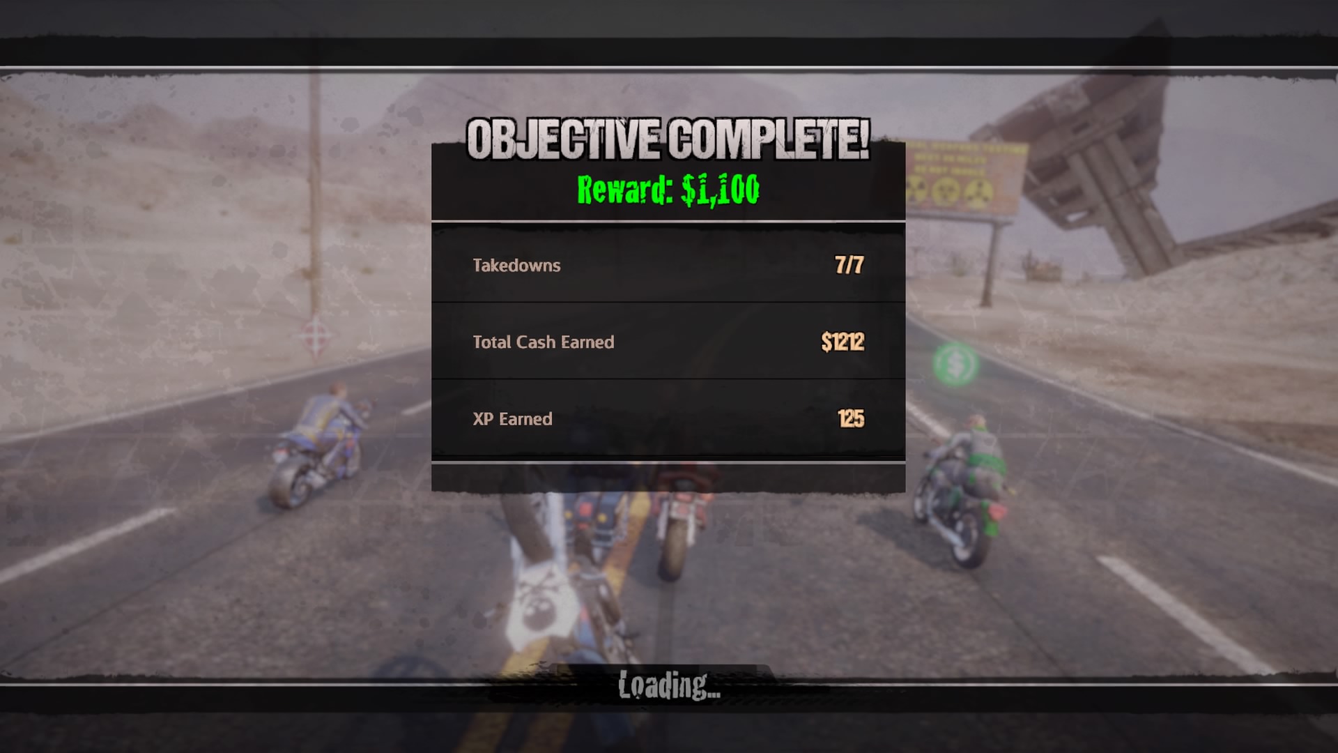 Road Redemption Finished Objective