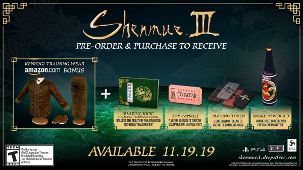 Shenmue III Preorder Bonuses (Amazon)