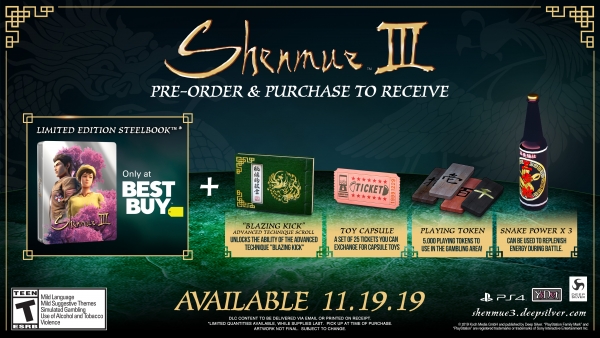 Shenmue III Preorder Bonuses (Best Buy)