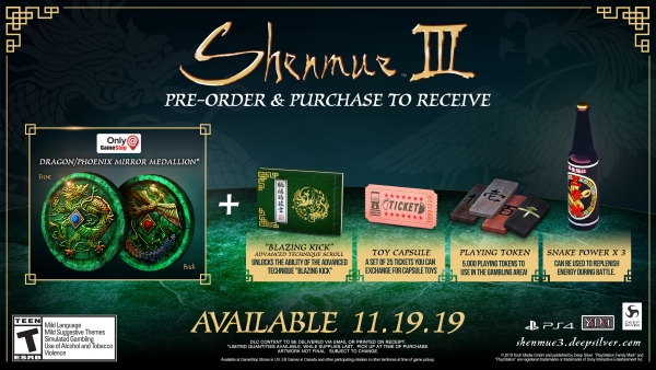Shenmue III Preorder Bonuses (GameStop/EB Games)