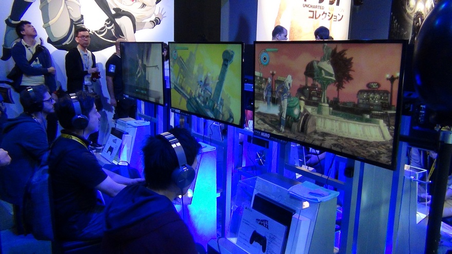Sony's booth loves blue lights