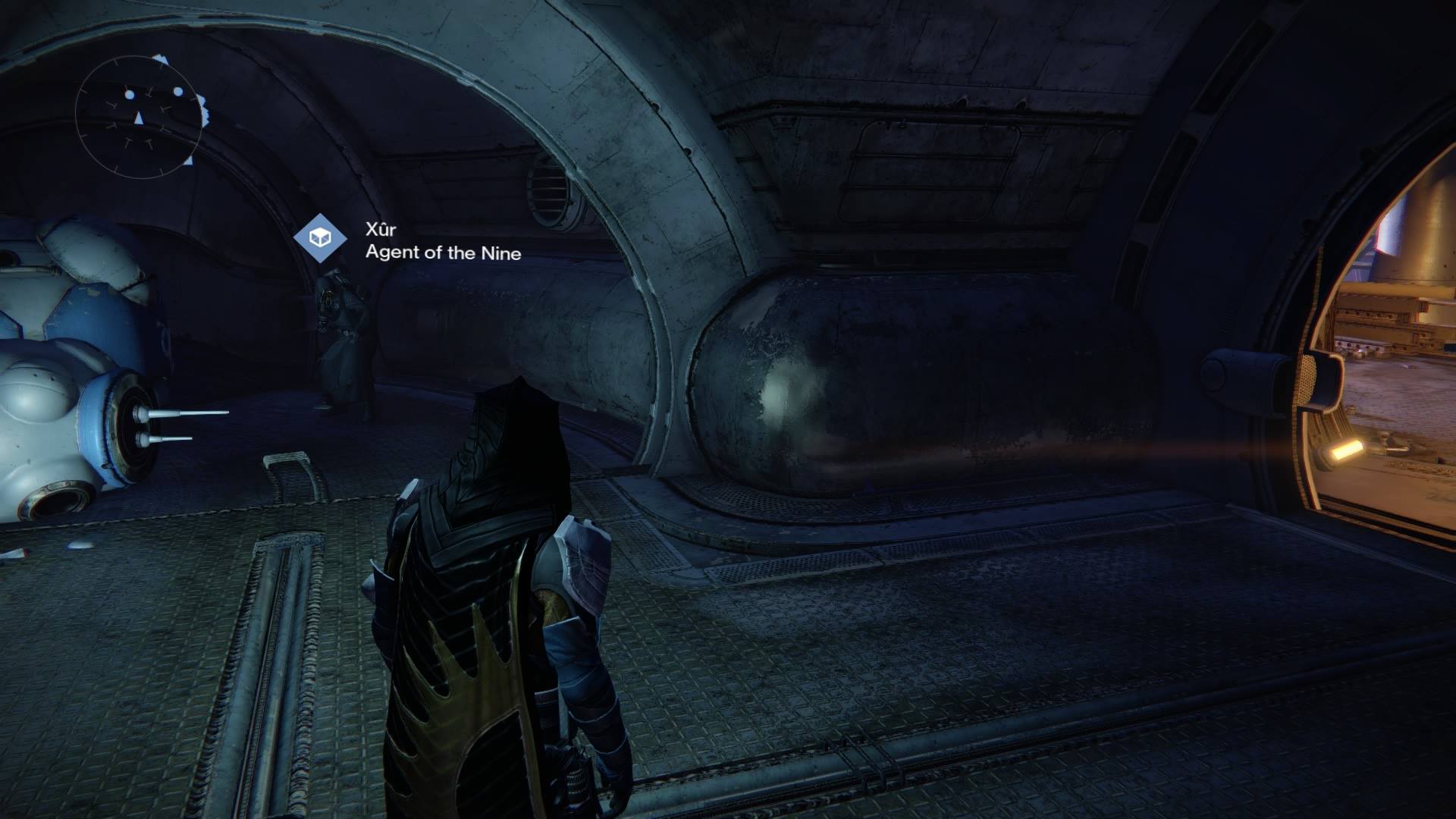 For this week, Xur – Agent of the Nine can be found in the Reef, just past the Bounty Tracker.