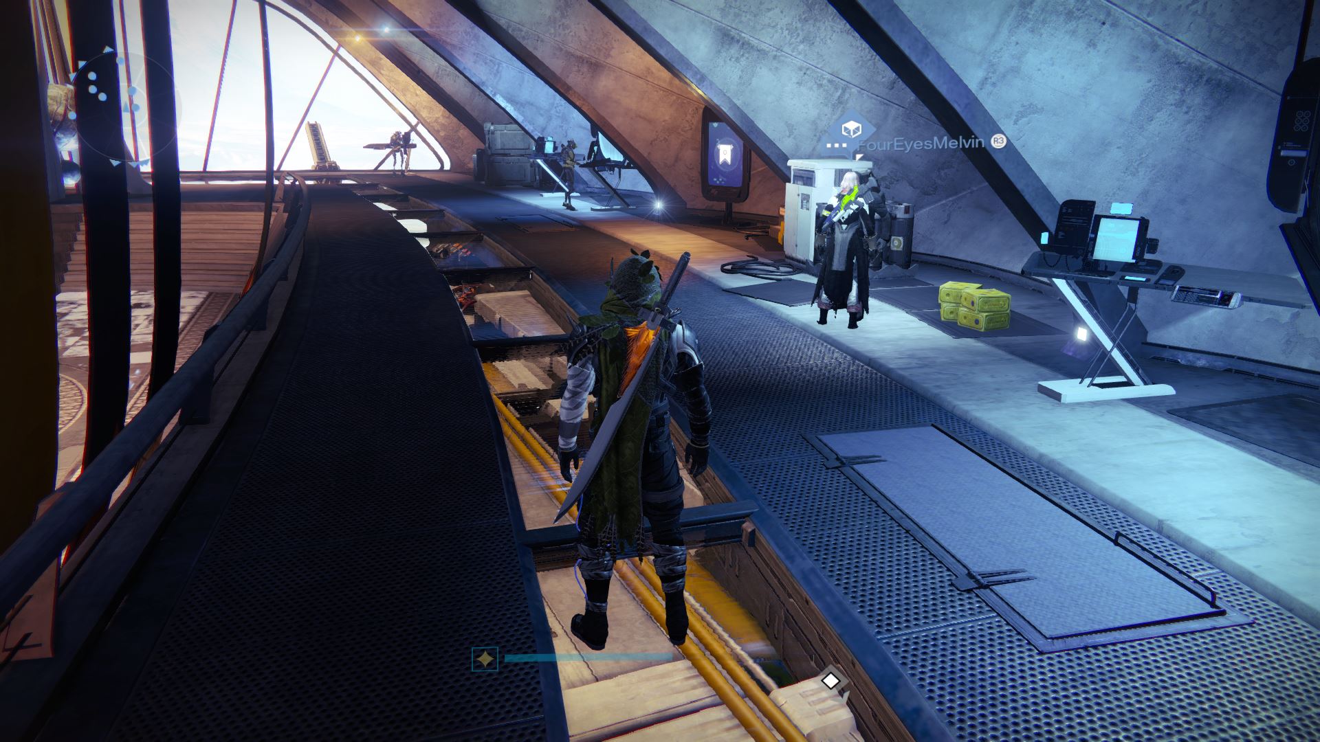For this week, Xur – Agent of the Nine can be found near the Vanguards and Exotic Blueprints. 
